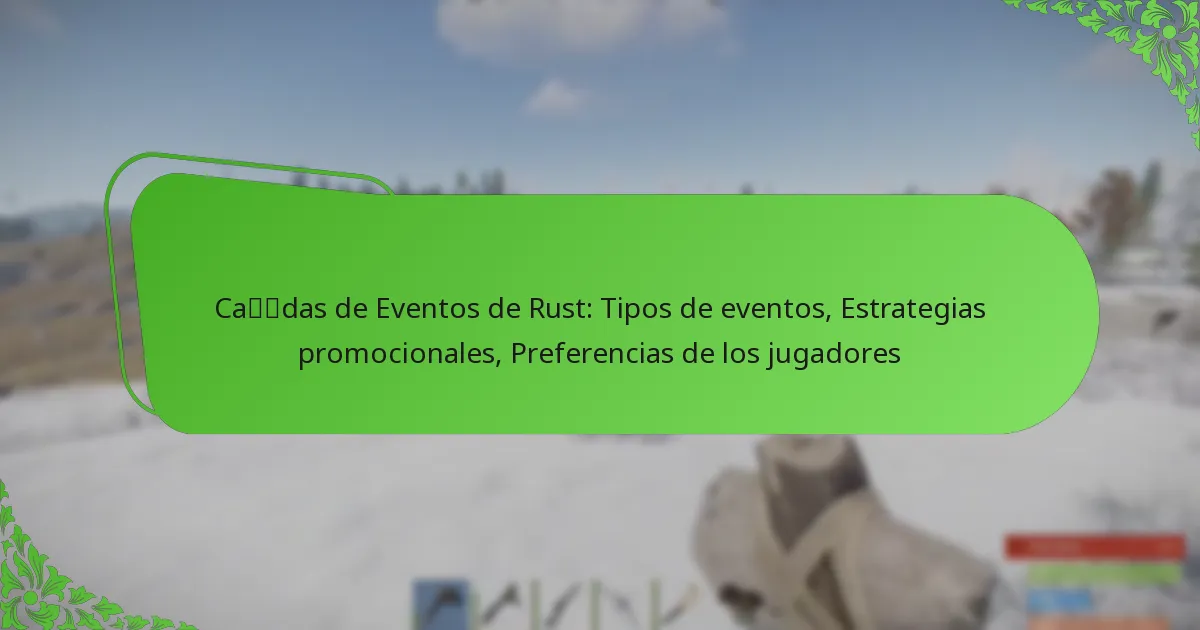 Caídas de Eventos de Rust: Tipos de eventos, Estrategias promocionales, Preferencias de los jugadores