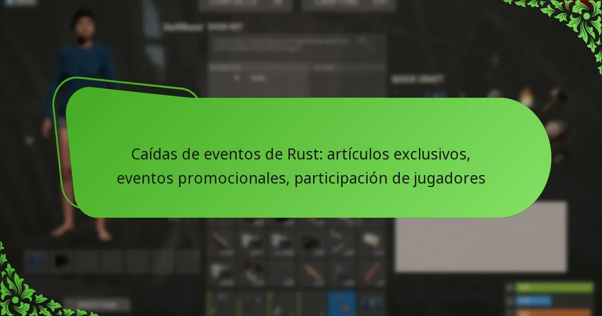 Caídas de eventos de Rust: artículos exclusivos, eventos promocionales, participación de jugadores