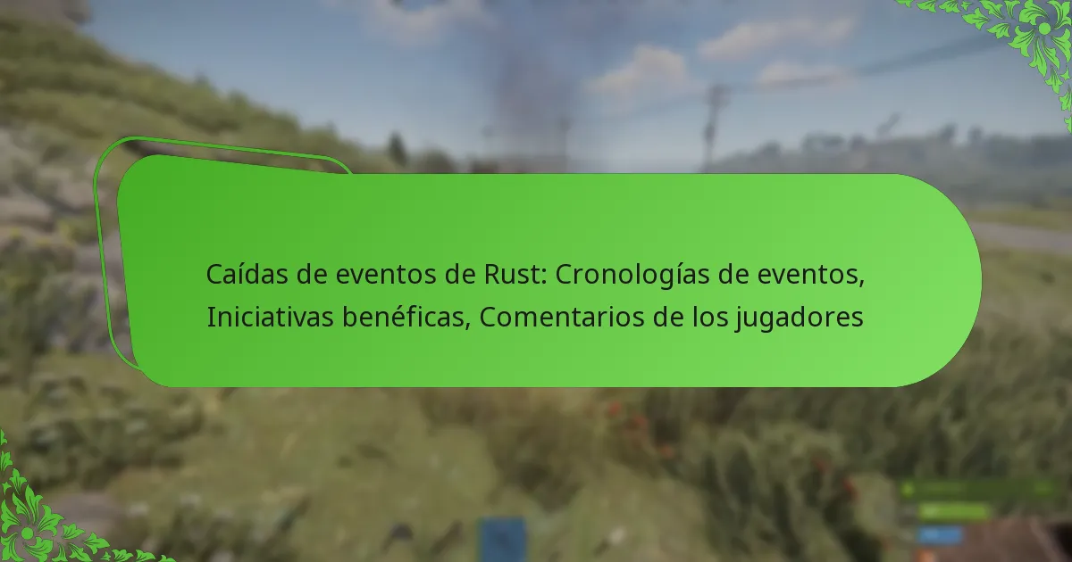 Caídas de eventos de Rust: Cronologías de eventos, Iniciativas benéficas, Comentarios de los jugadores