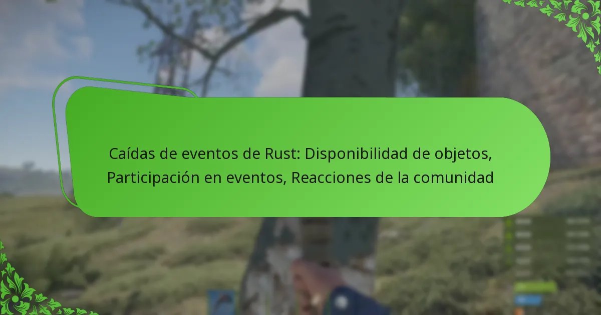 Caídas de eventos de Rust: Disponibilidad de objetos, Participación en eventos, Reacciones de la comunidad