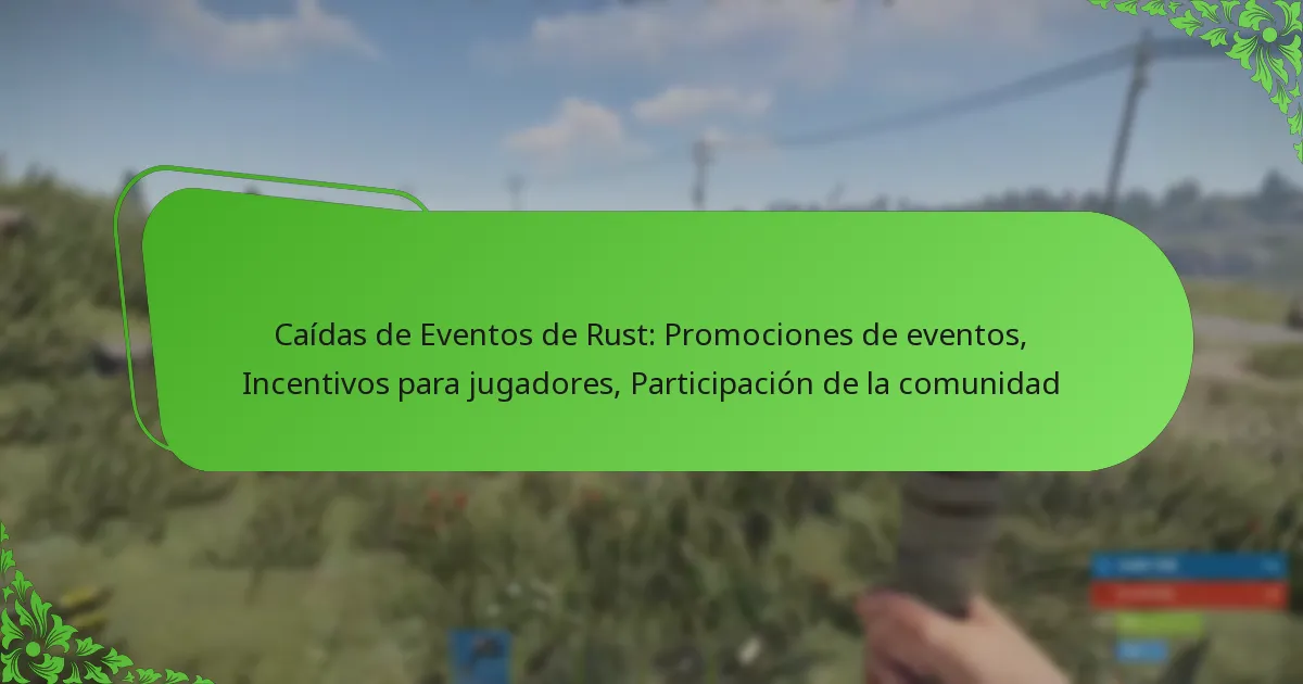 Caídas de Eventos de Rust: Promociones de eventos, Incentivos para jugadores, Participación de la comunidad