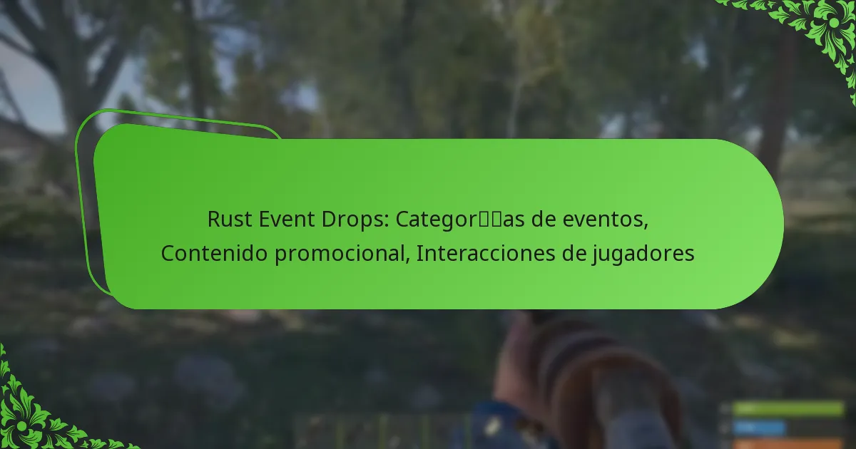 Rust Event Drops: Categorías de eventos, Contenido promocional, Interacciones de jugadores