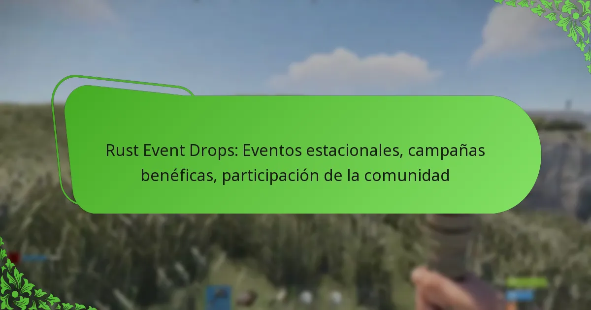Rust Event Drops: Eventos estacionales, campañas benéficas, participación de la comunidad