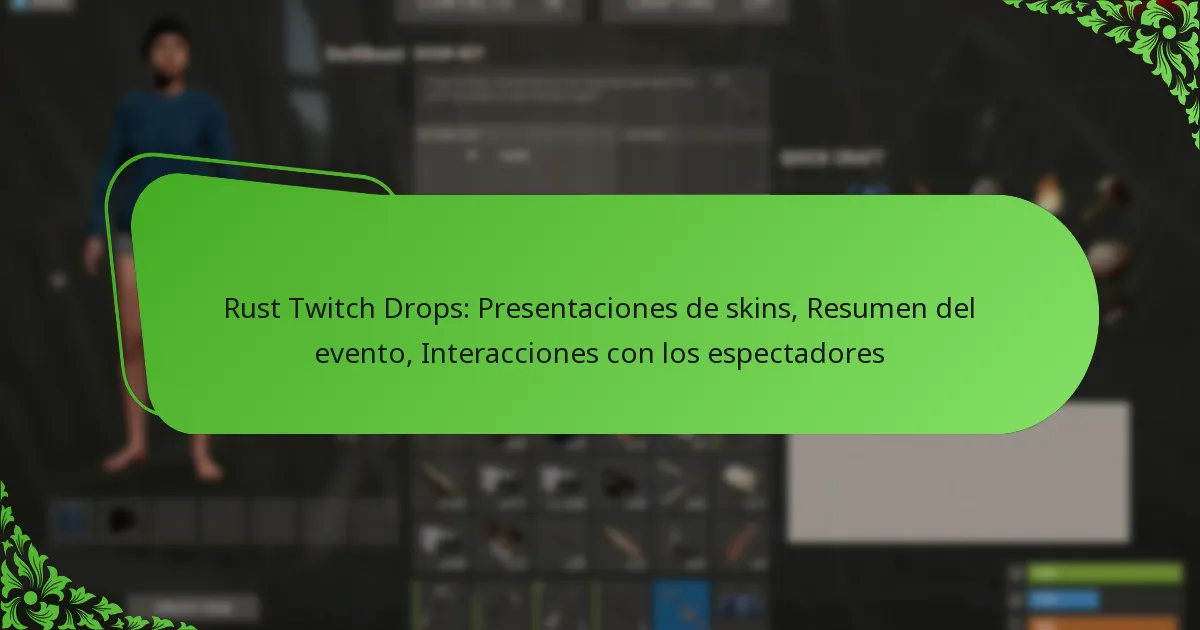 Rust Twitch Drops: Presentaciones de skins, Resumen del evento, Interacciones con los espectadores