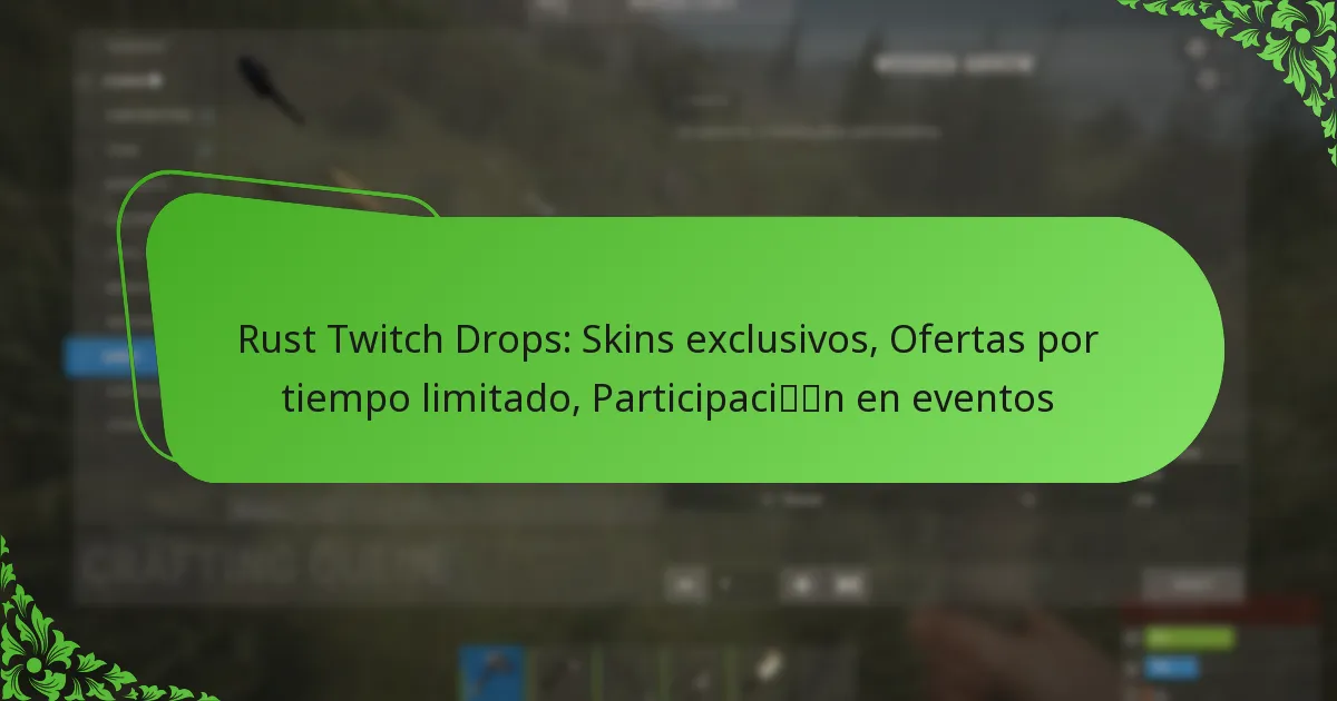Rust Twitch Drops: Skins exclusivos, Ofertas por tiempo limitado, Participación en eventos