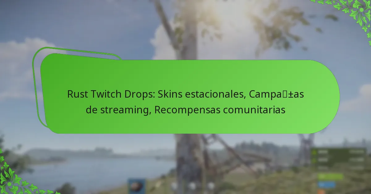Rust Twitch Drops: Skins estacionales, Campañas de streaming, Recompensas comunitarias