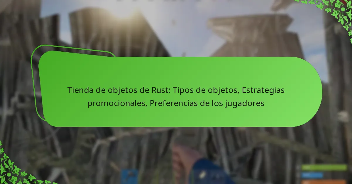 Tienda de objetos de Rust: Tipos de objetos, Estrategias promocionales, Preferencias de los jugadores
