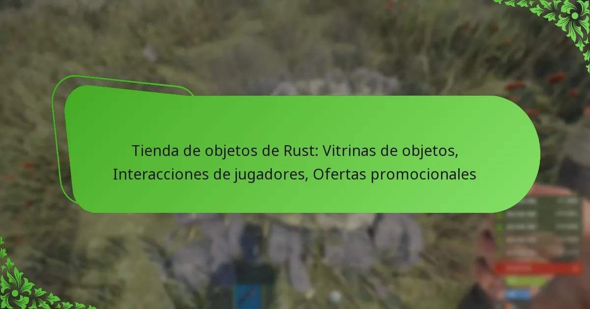 Tienda de objetos de Rust: Vitrinas de objetos, Interacciones de jugadores, Ofertas promocionales
