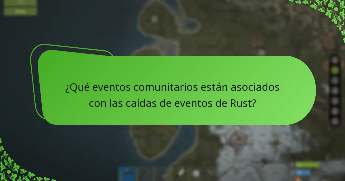¿Qué eventos comunitarios están asociados con las caídas de eventos de Rust?